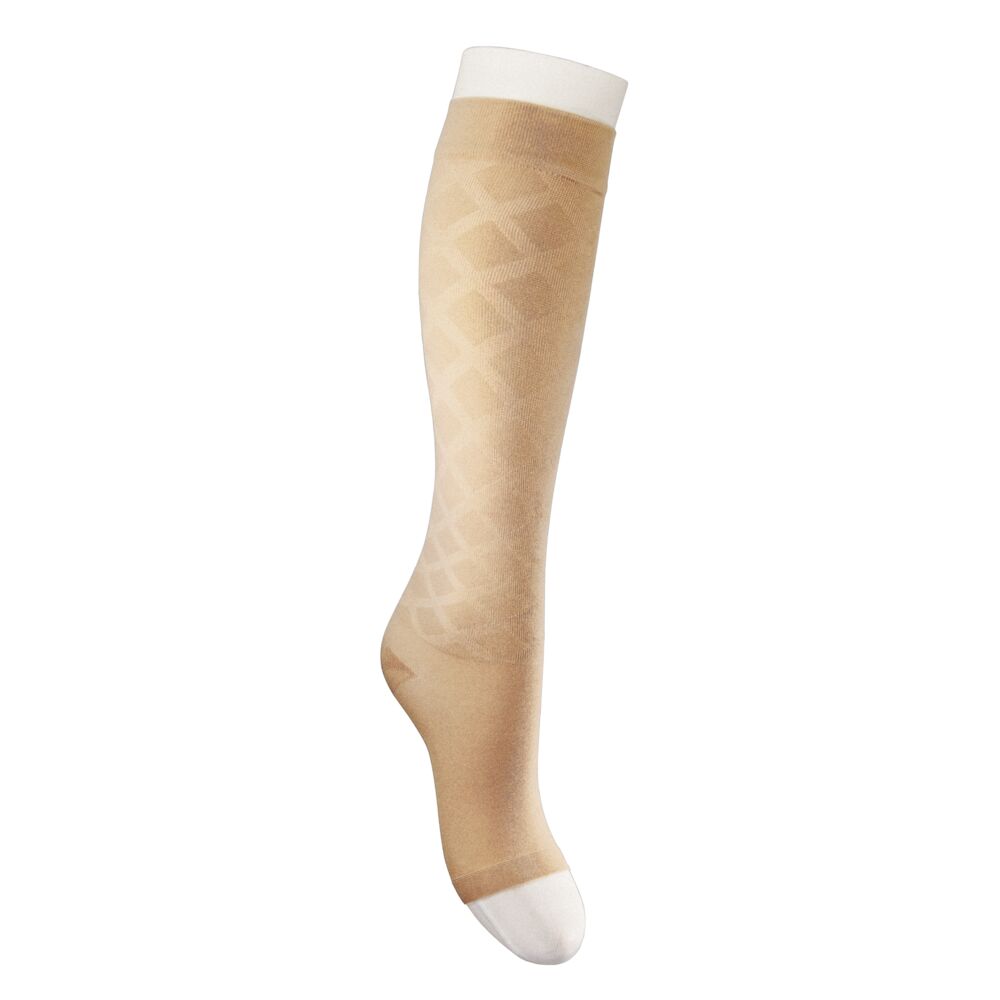 Behandlerstr Mpes T Venotrain Ulcertec Hvid Og Beige Large Plus Lang