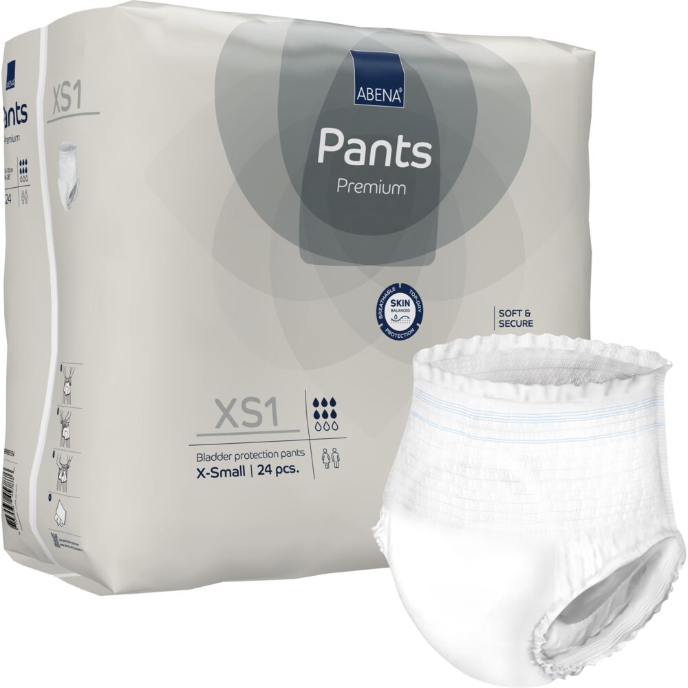 Bukseble, ABENA Pants Premium, XS1, grå farvekode
