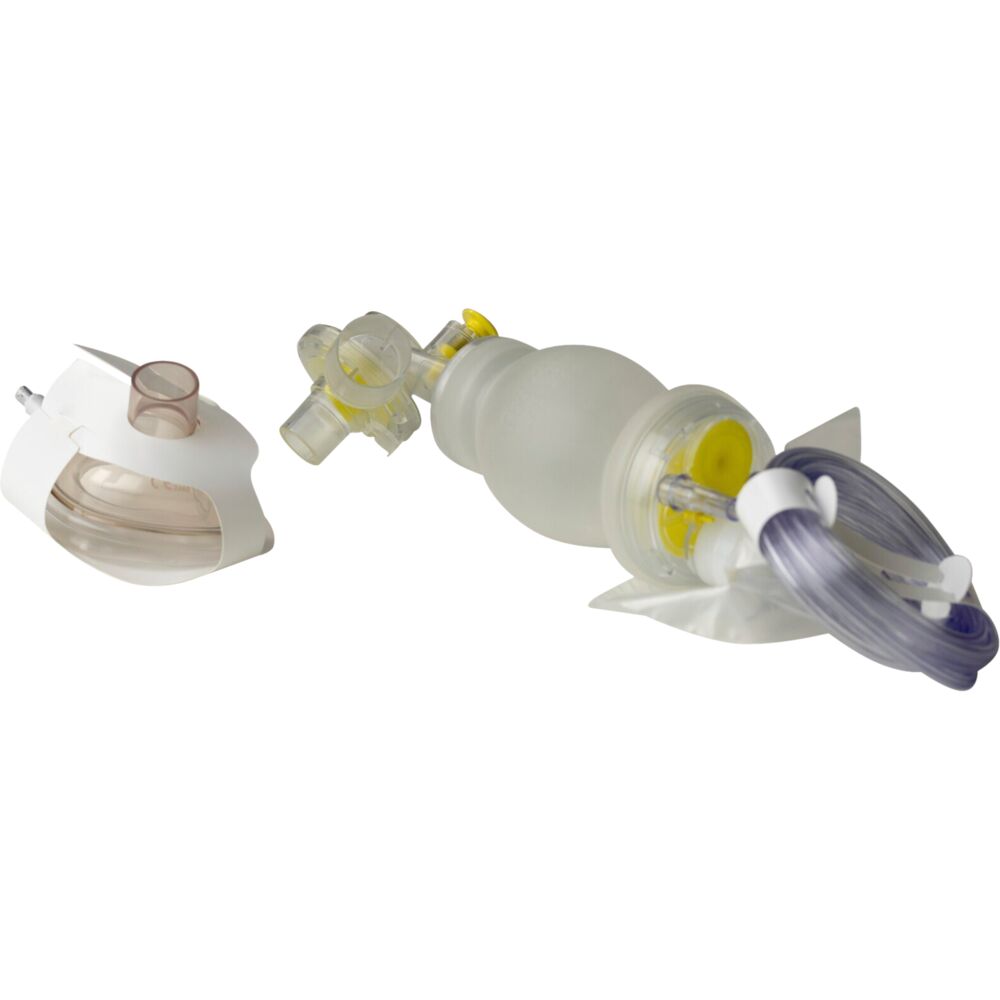 Genoplivningsballon, Laerdal, transparent, TPE, 2,1m slange, reservoirpose,  spædbarn, str. 1, med transparent maske, engangs