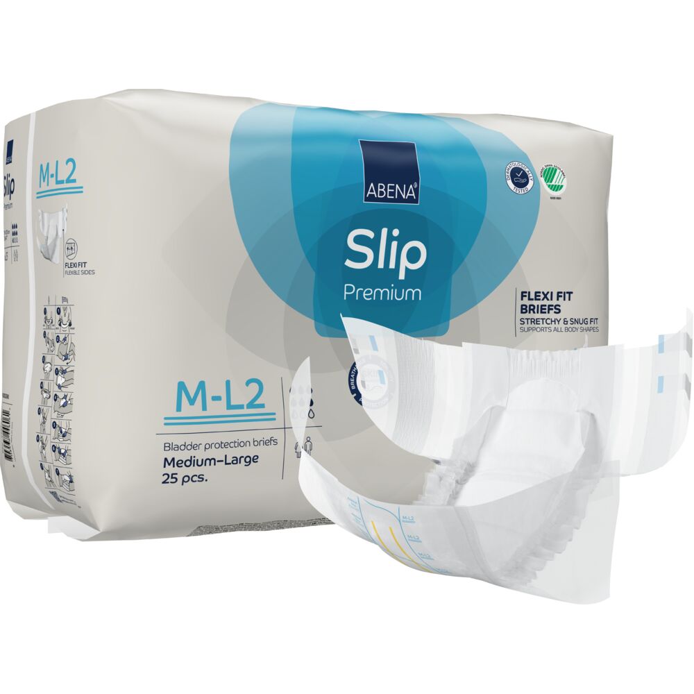 Tapeble, ABENA Slip Premium Flexi Fit, M-L2, lyseblå farvekode