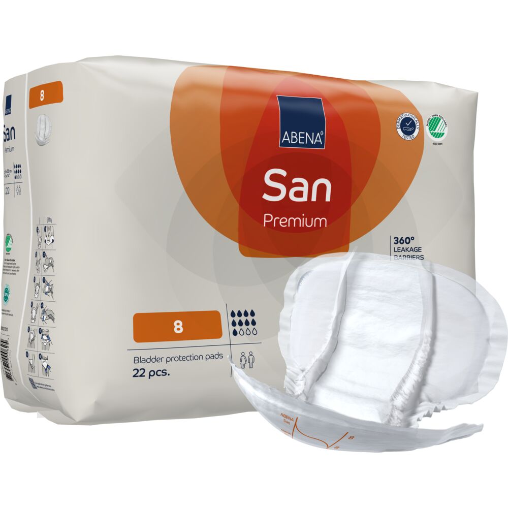 Åben ble, ABENA San Premium, 8, orange farvekode