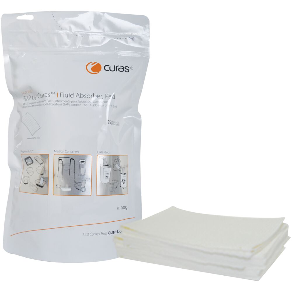 Absorberende indlæg, Curas, pad 24x13cm, engangs