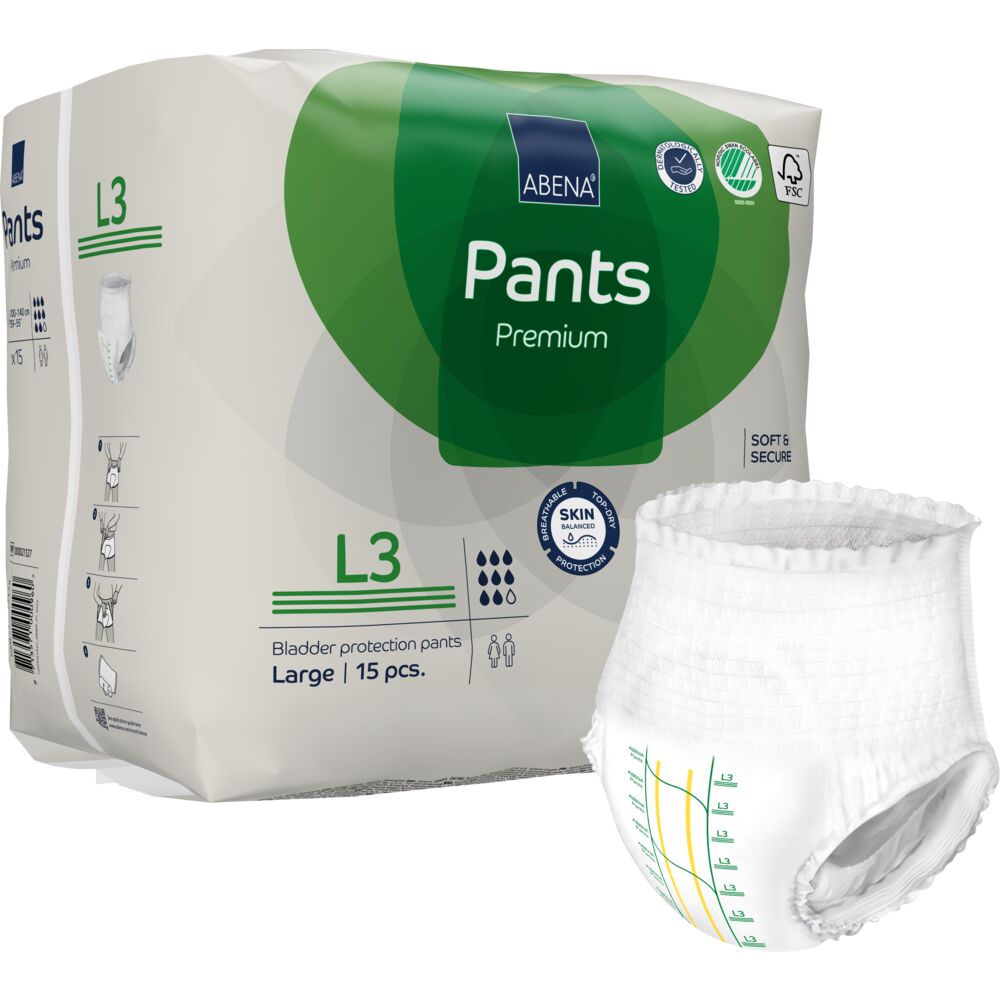 Bukseble, ABENA Pants Premium, L3, grøn farvekode