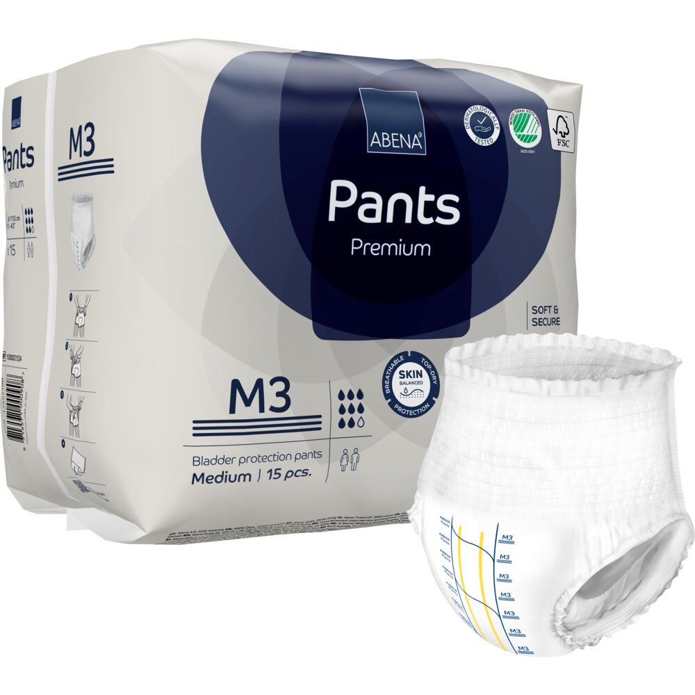 Bukseble, ABENA Pants Premium, M3, blå farvekode