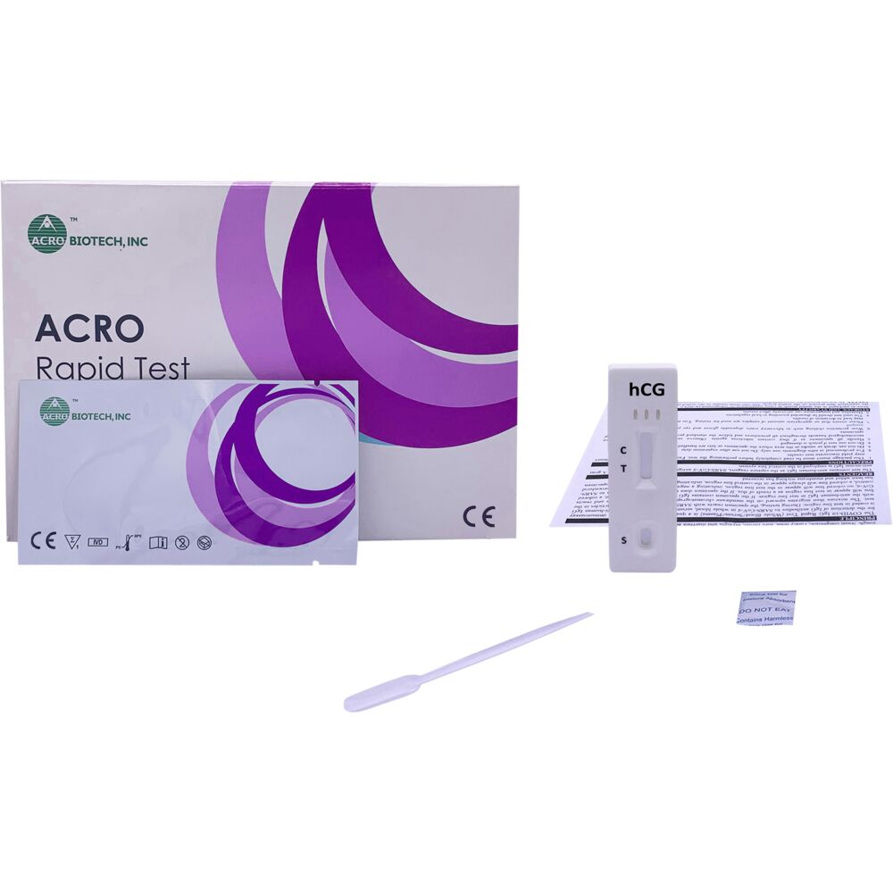 Graviditetstest, Acro, hCG, til hurtigtest, kassette, 25 stk.