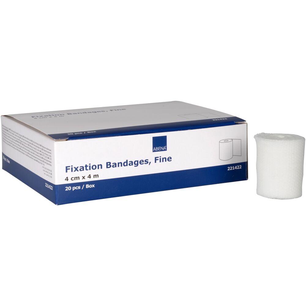 Fikseringsbind, ABENA, 4m x 4cm, hvid, fin, latexfri, usteril