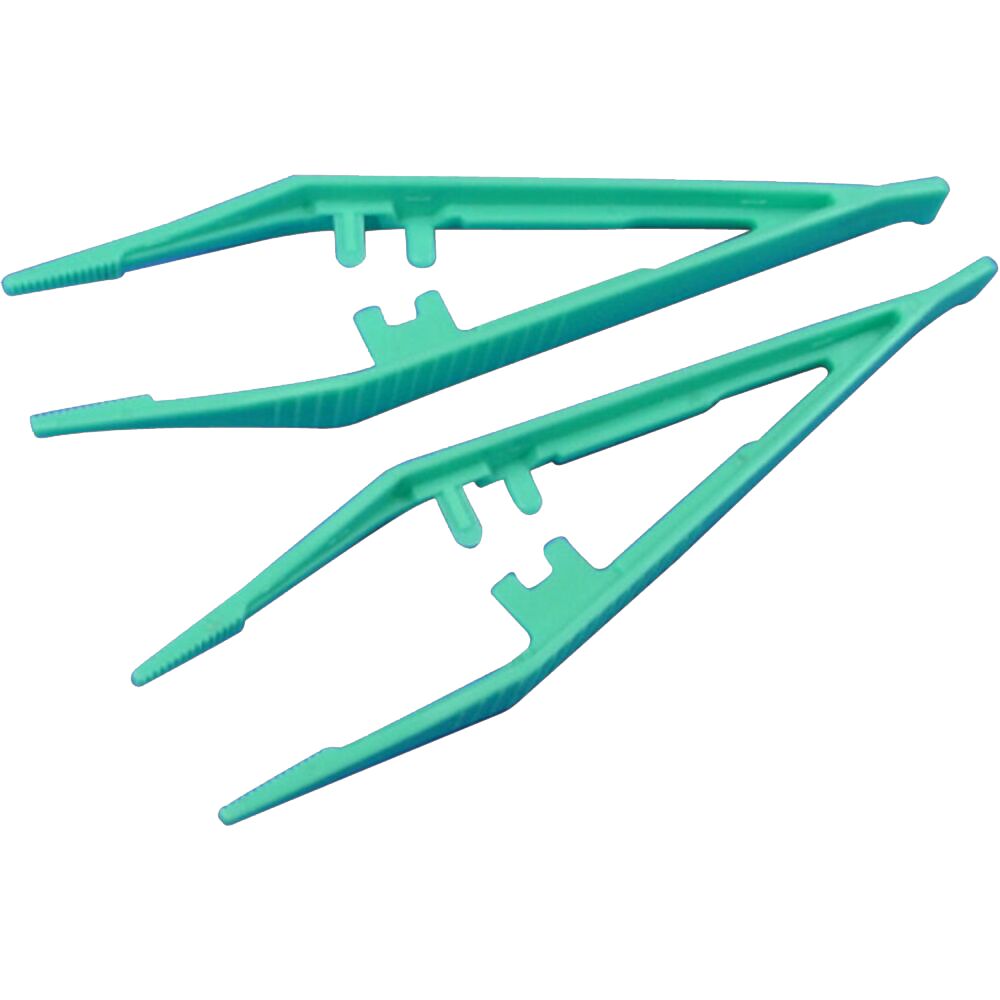 Pincet, 12,7cm, grøn, PS, med styrestifter, steril, engangs