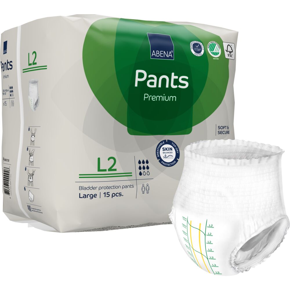 Bukseble, ABENA Pants Premium, L2, grøn farvekode