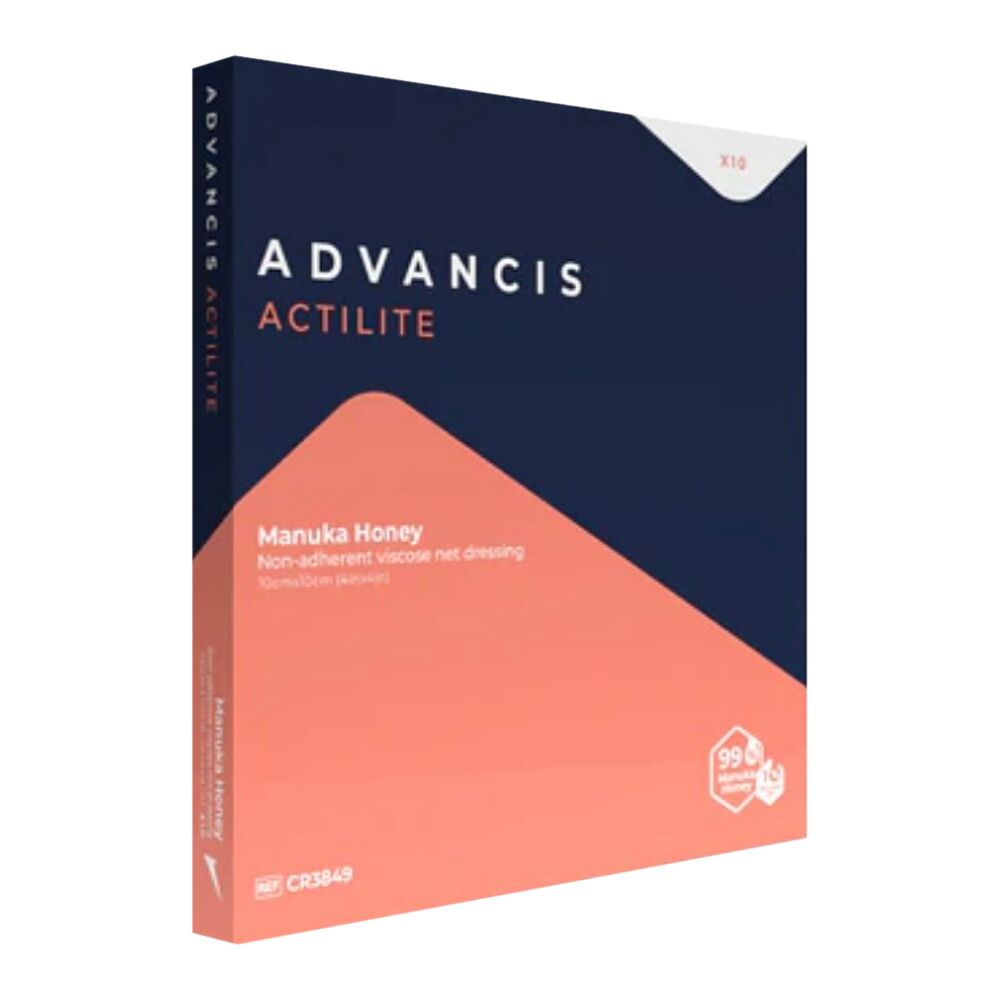Sårkontaktlag, Actilite, 10x10cm, beige, med 99% Manuka honning, u/klæb, steril