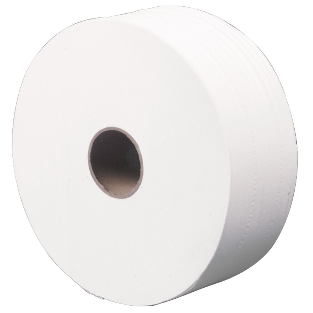 Jumborulle, ABENA Care-Ness Excellent, 2-lags, Midi, 380m x 9cm, Ø26cm, hvid, nyfiber