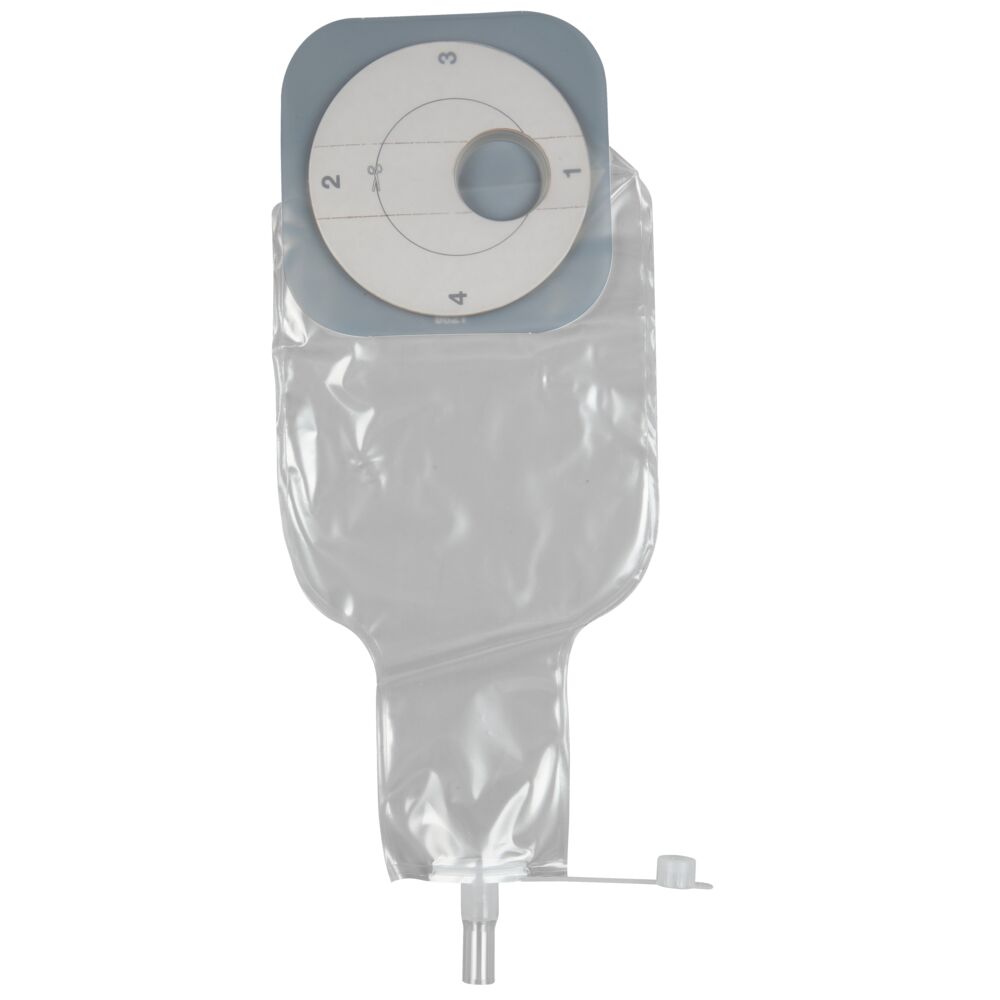Fækalpose, Incare, 1000 ml, etkammer, opklipbar, selvklæbende, tømbar, med termometer kanal