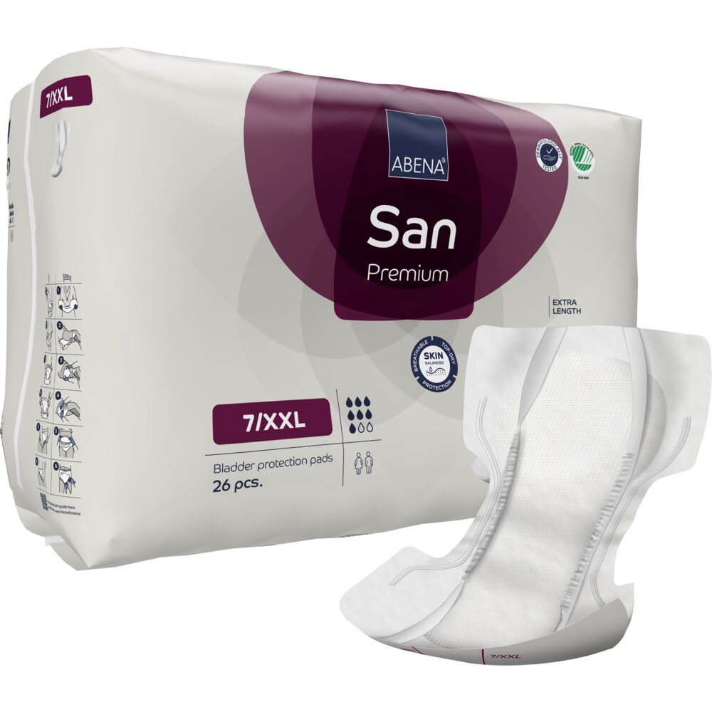 Åben ble, ABENA San Premium Bariatric, 7/XXL, mørklilla farvekode
