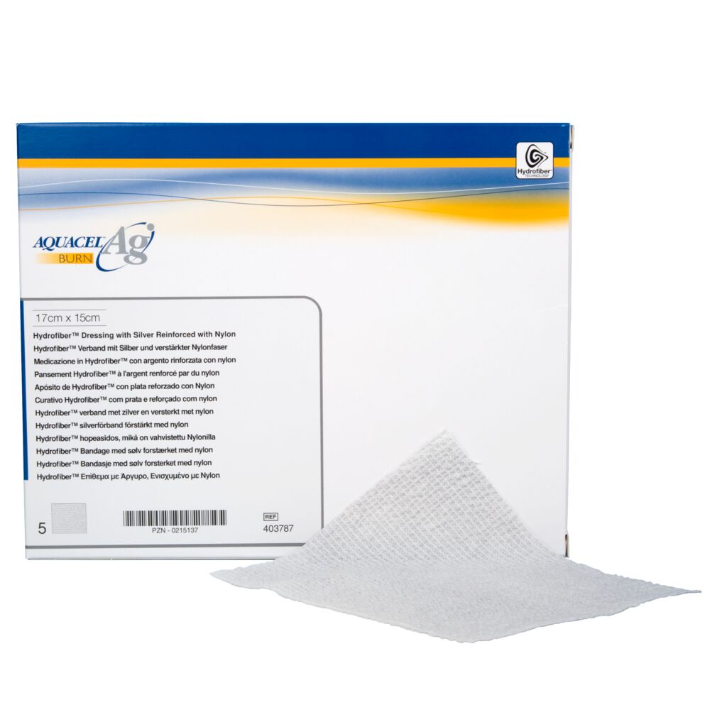 Brandsårsbehandling, Aquacel Ag Burn, 45x54cm, hvid, latexfri, steril