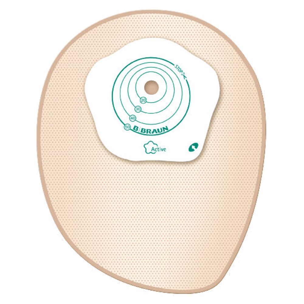 Kolostomipose, Flexima  Active, Midi, 480 ml, beige, 30 mm, 1-dels, lukket pose