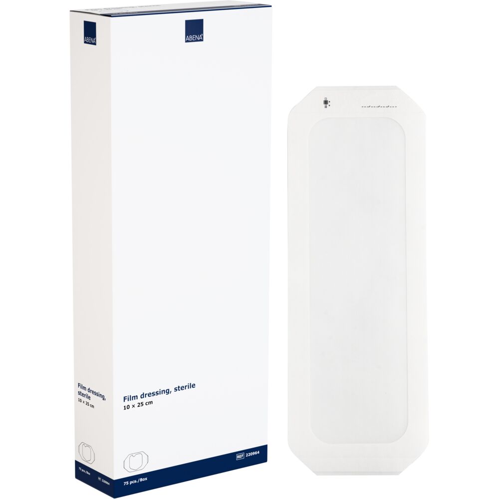 Filmforbinding, ABENA, 10x25cm, transparent, latexfri, steril, engangs