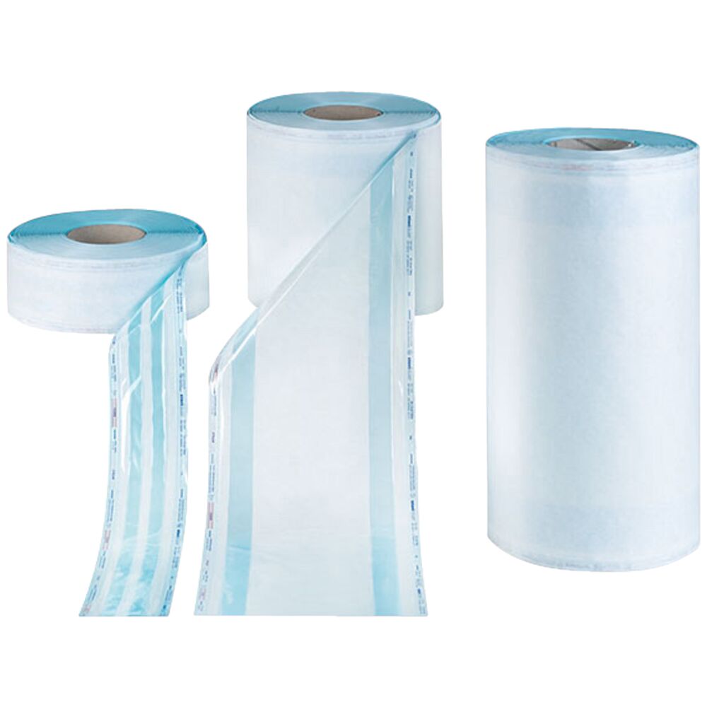 Autoklaverulle, 100m x 300x65mm, med fold, B: 300 mm x H: 65 mm, længde 100 meter