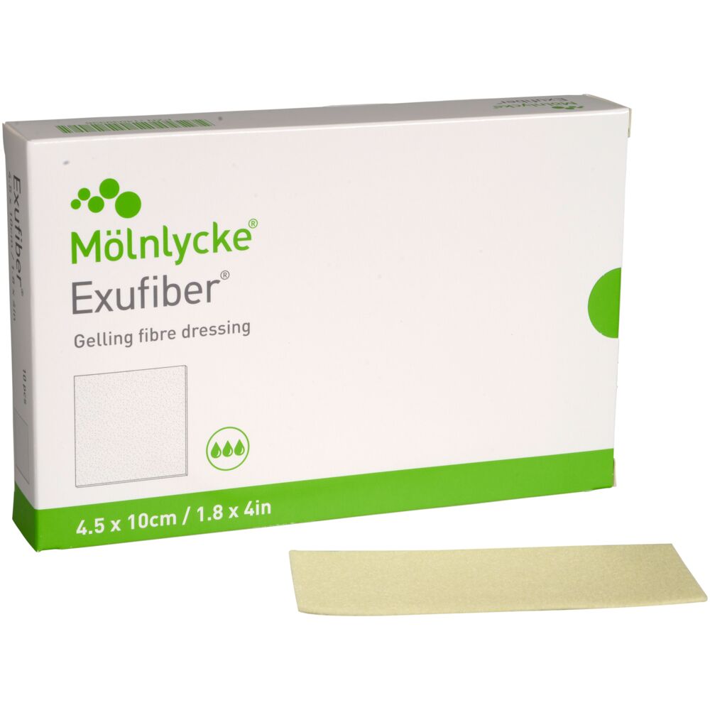 Fiberbandage, Exufiber, 4,5x10cm, steril, engangs