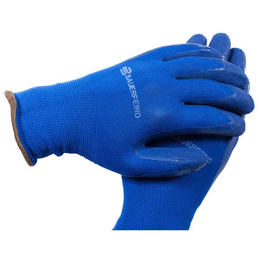 Strømpepå- og aftagerhandske, Bauerfeind, XS, blå, pakket parvis i pose