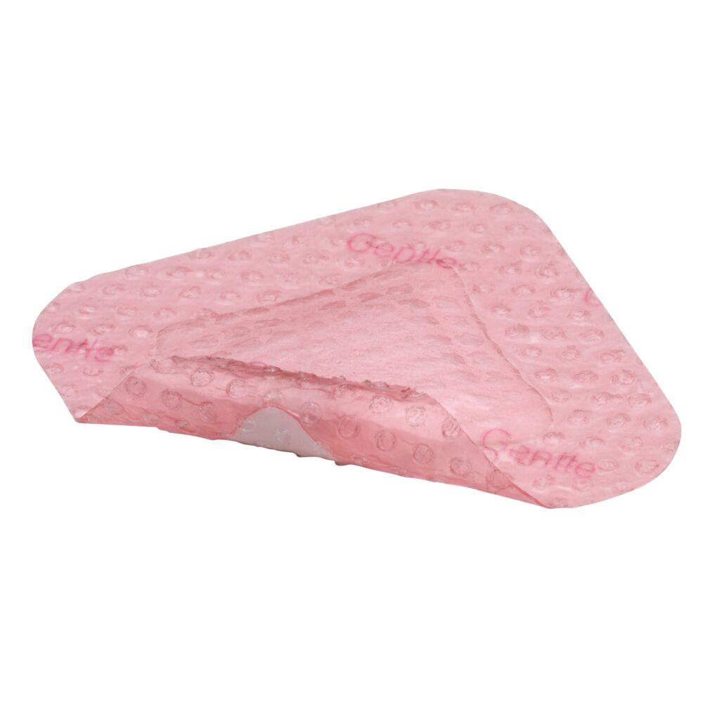 Skumbandage, Allevyn Gentle Border Lite, 7,5x7,5cm, m/silikonekontaktlag og silikoneklæb, latexfri, steril, engangs