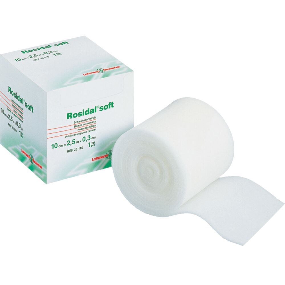 Polsterbind, Rosidal Soft, 2m x 10cm, hvid, 2 m udstrakt, latexfri, usteril