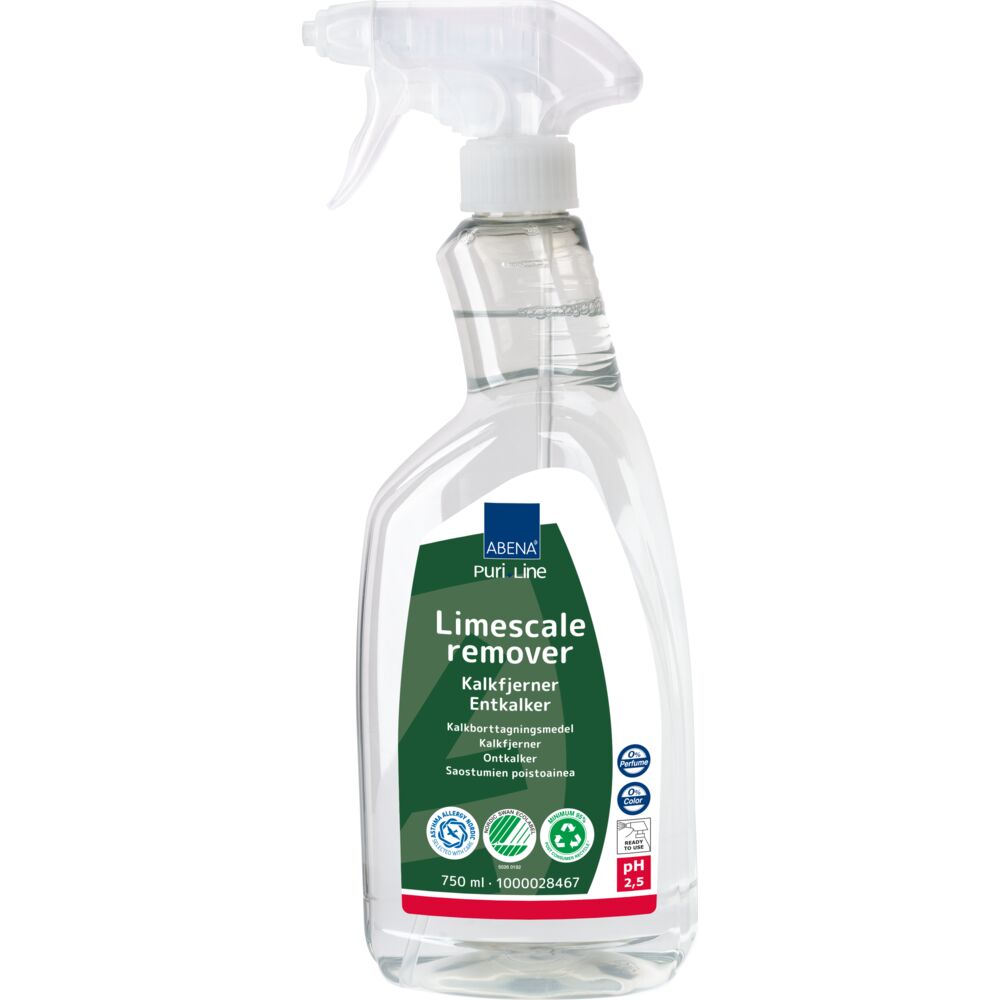 Sanitetsrengøring, ABENA Puri-Line, 750 ml, klar-til-brug, sur/kalkhæmmende, uden farve og parfume