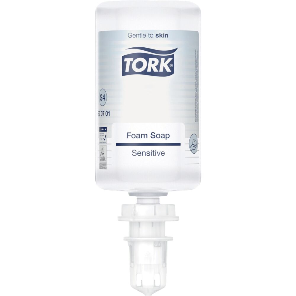 Skumsæbe, Tork S4 Sensitiv, 1000 ml, uden farve og parfume,0,4 ml pr. dosering