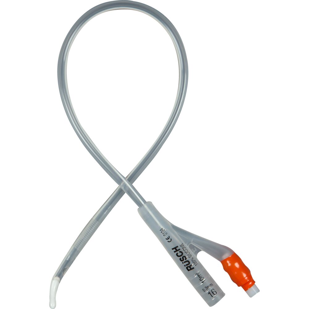 2-vejs foley kateter, Rüsch Brillant, tiemann, CH 12, 41cm, 10 ml, standard ballon, steril
