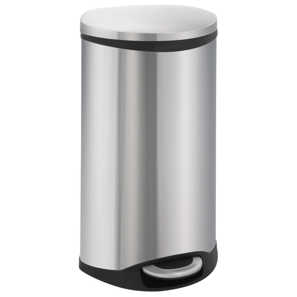 Pedalspand, EKO Shell-bin, stål mat, rustfrit stål, 30 l, m. plast ...