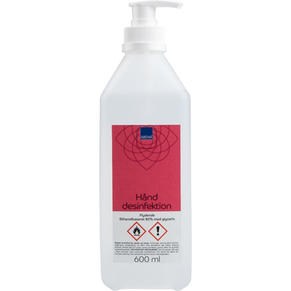 Hånddesinfektion, ABENA, 600 ml, 85% ethanol, med pumpe