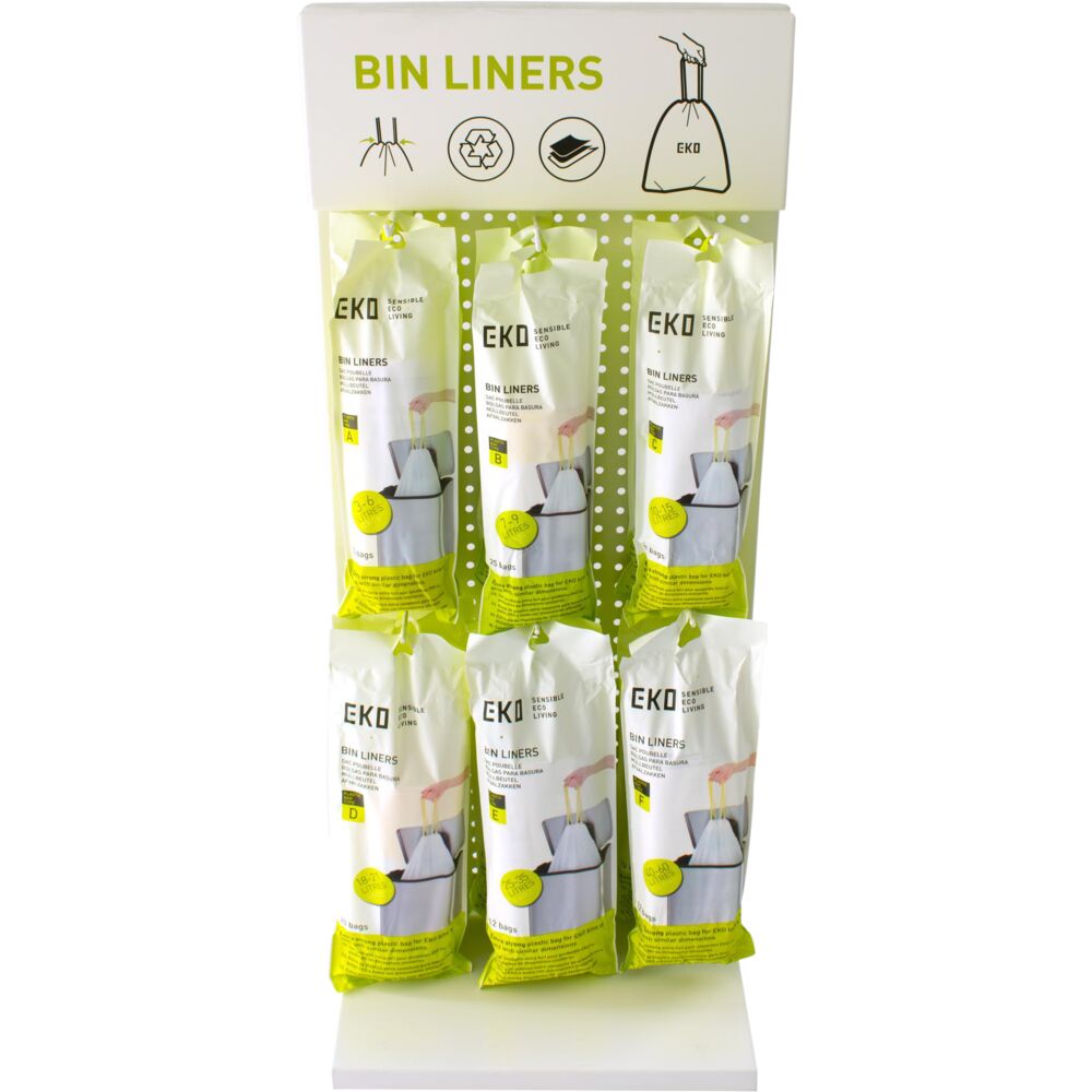 Affaldspose med snøreluk, EKO, hvid, MDPE, 45x50cm, 10-15 l (C)