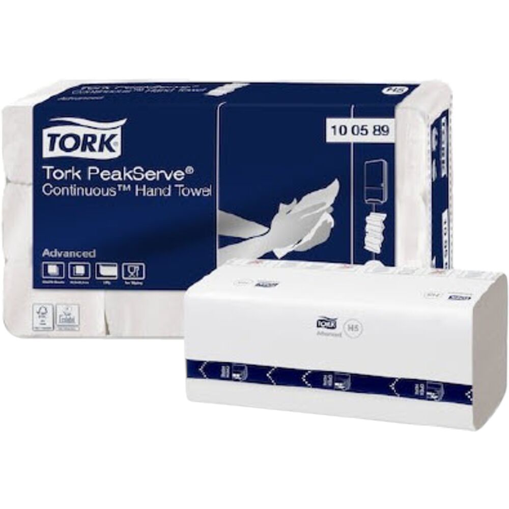 Håndklædeark, Tork PeakServe H5, Advanced, 1-lags, Z-fold, 22,5x20,1cm, 7,5 cm, hvid, nyfiber