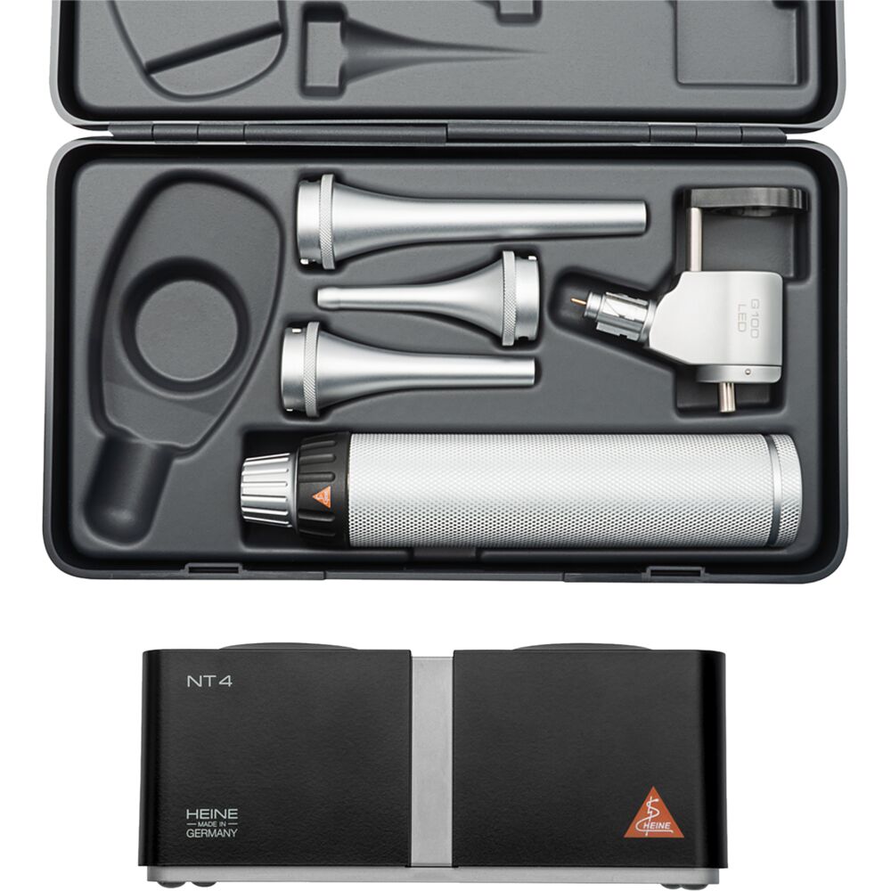 Otoskopisæt, HEINE, G100, LED, VET, inklusiv spekula, bordlader