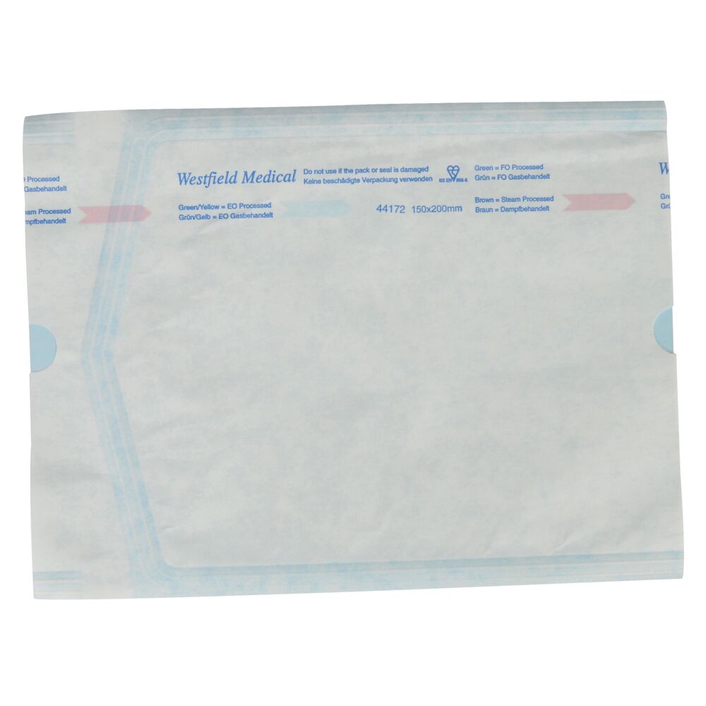 Autoklavepose, 200x150mm, til autoklavering, uden fold