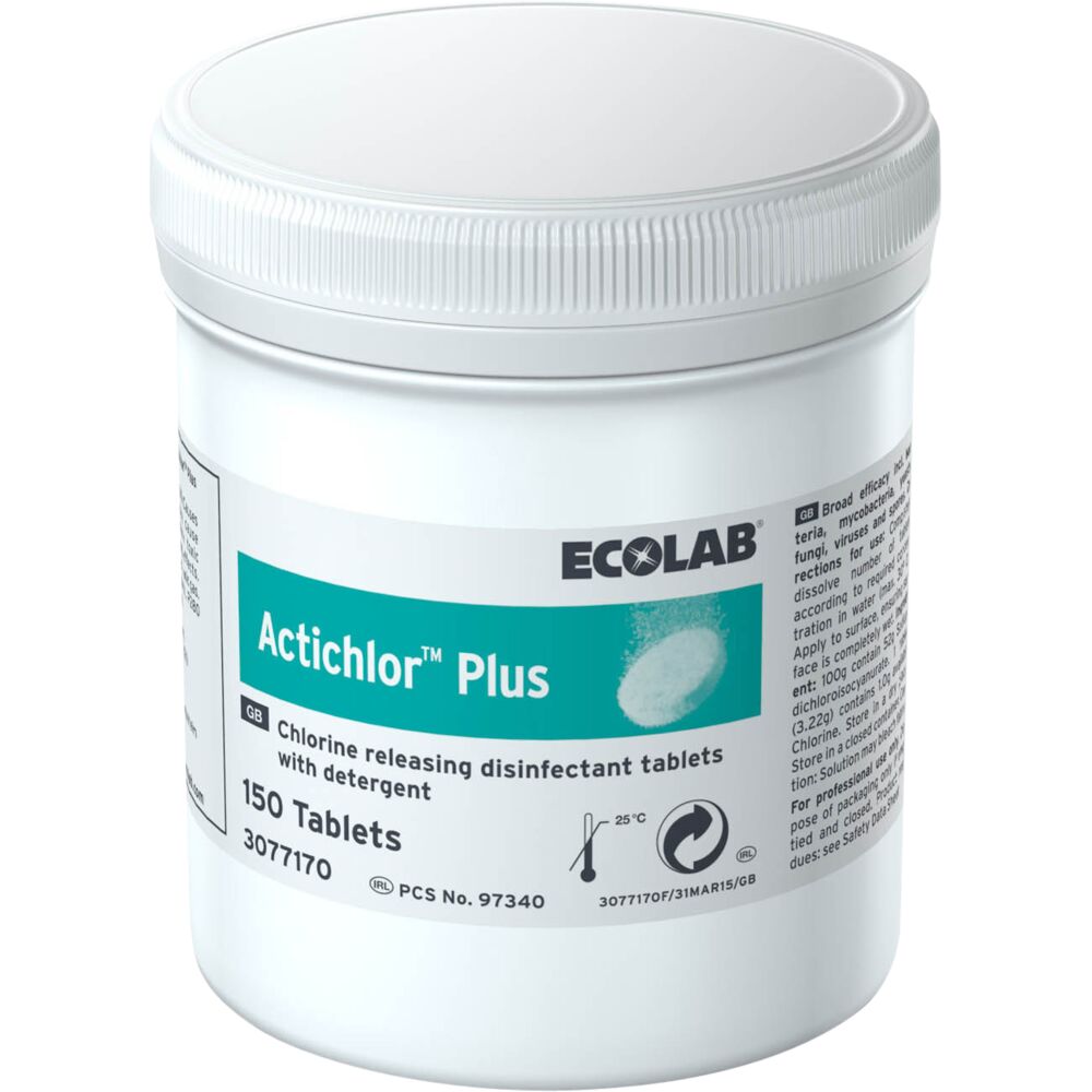 Klortablet, Ecolab, uden farve og parfume, 150 stk.