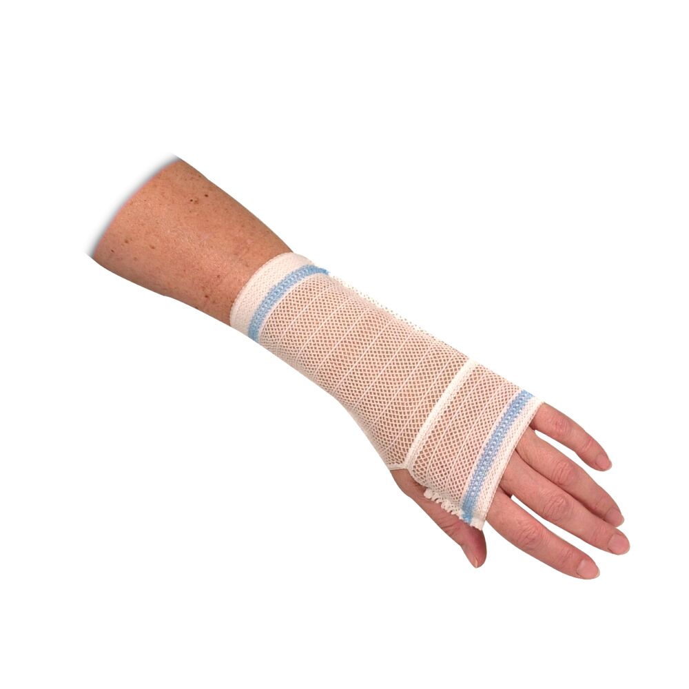 Netbandage, Carefix, M, hvid, til fiksering, med blå søm, latexfri, usteril