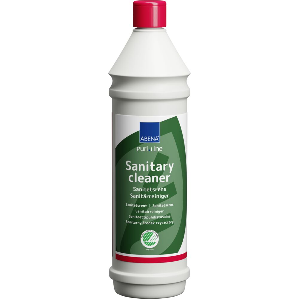 Sanitetsrengøring, ABENA Puri-Line, 1 l, sur/kalkhæmmende, med farve og parfume