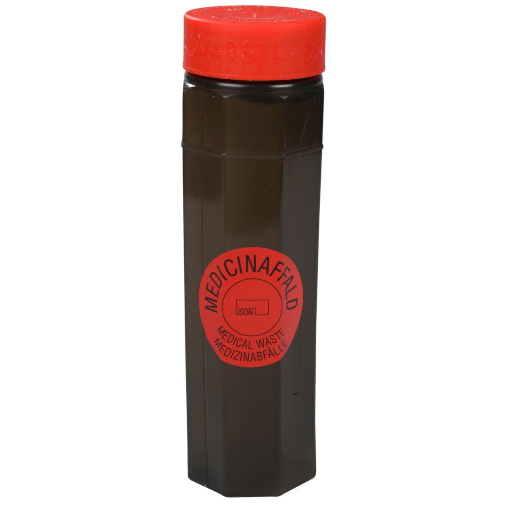 Kanyleboks, Uson, 500 ml, grå, 8-kantet, med skruelåg