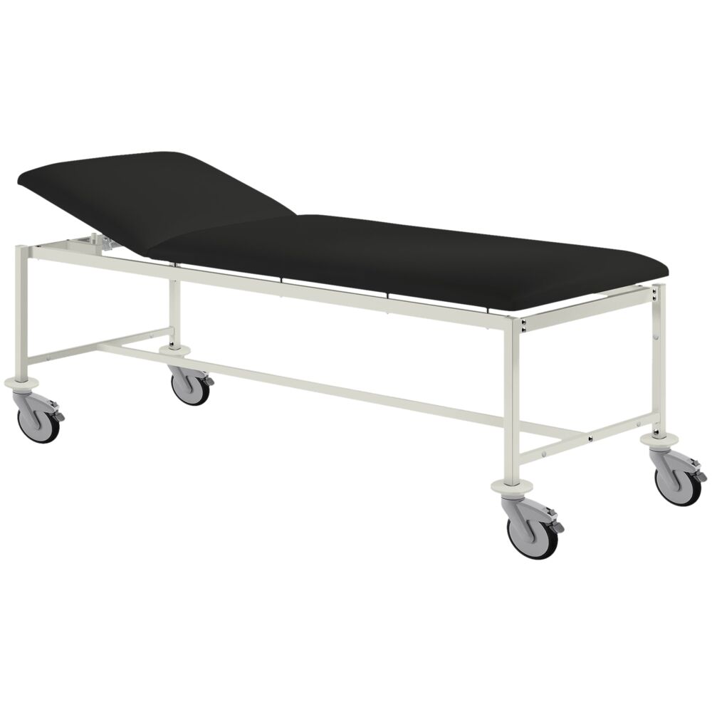 Stationært leje med transporthjul, Medi-Lux Classic, mobil, 195x65x68cm, sort lejeflade