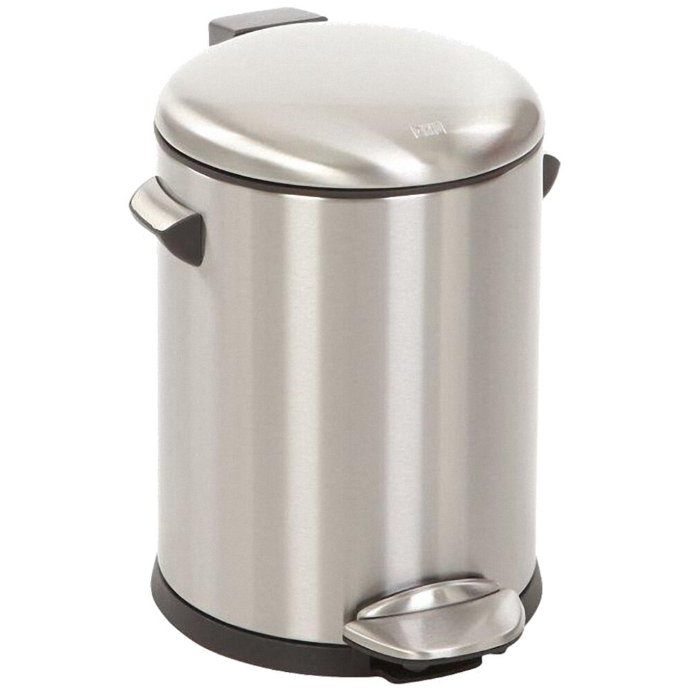 Pedalspand, EKO Belle Deluxe, stål mat, plast/rustfrit stål, 5 l, med inderspand i plast, og soft close låg, sikret mod fingeraftryk