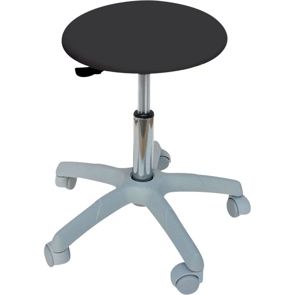 Taburet, Ø40cm, sort, rundt sæde, 46-58 cm