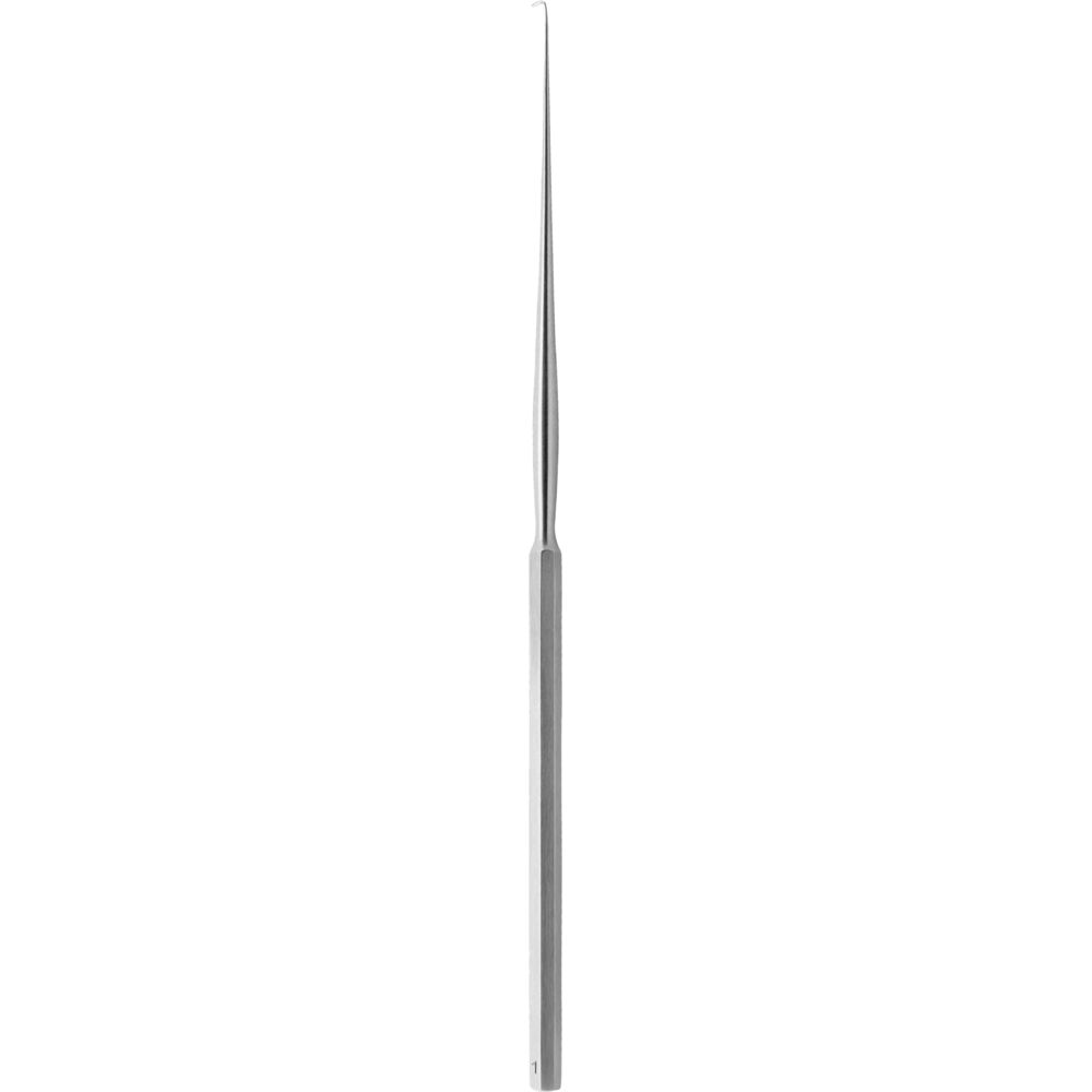 Ørehage, Rudolf, 14cm, lige håndtag, 90 grader vinklet knop, stump