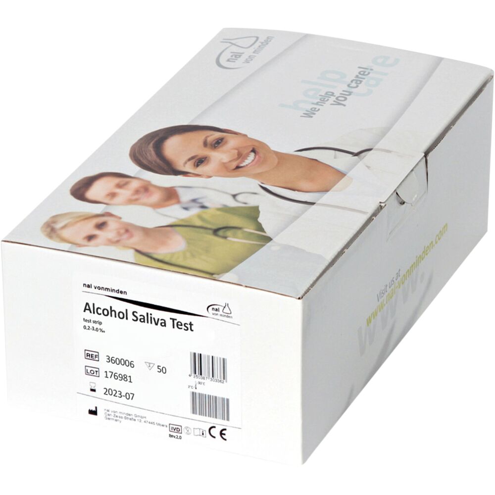 Alkoholtest, Nal von Minden, spyttest 0,2 - 3,0 ‰, steril