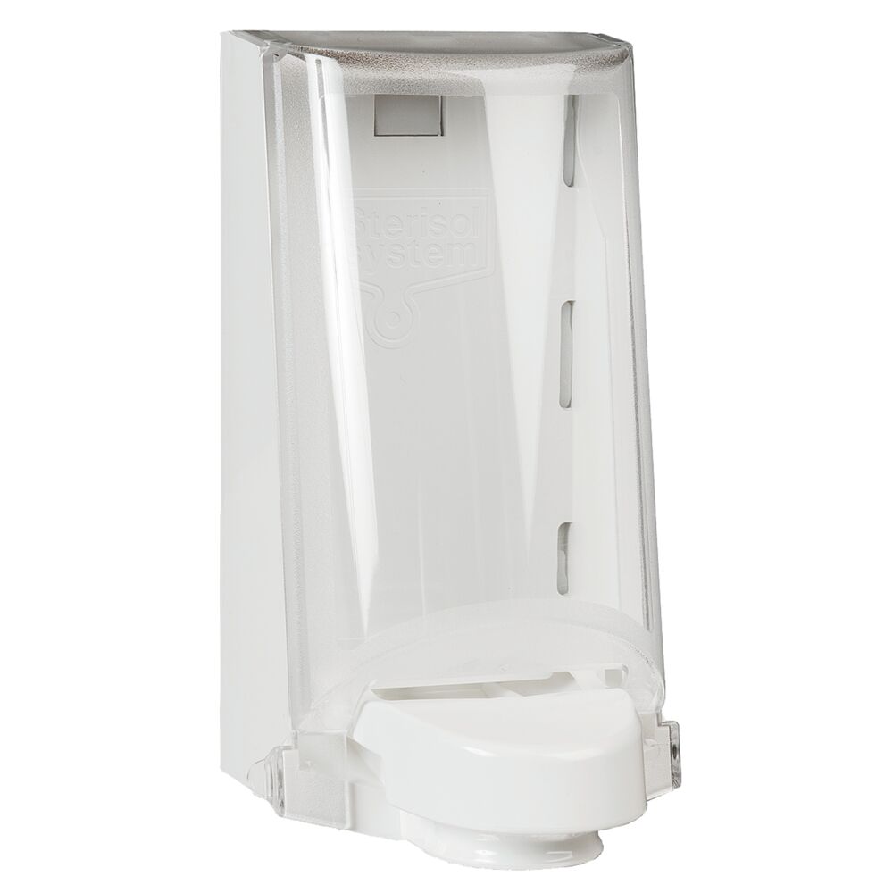 Dispenser, Sterisol, 700 ml, hvid, med transparent kappe