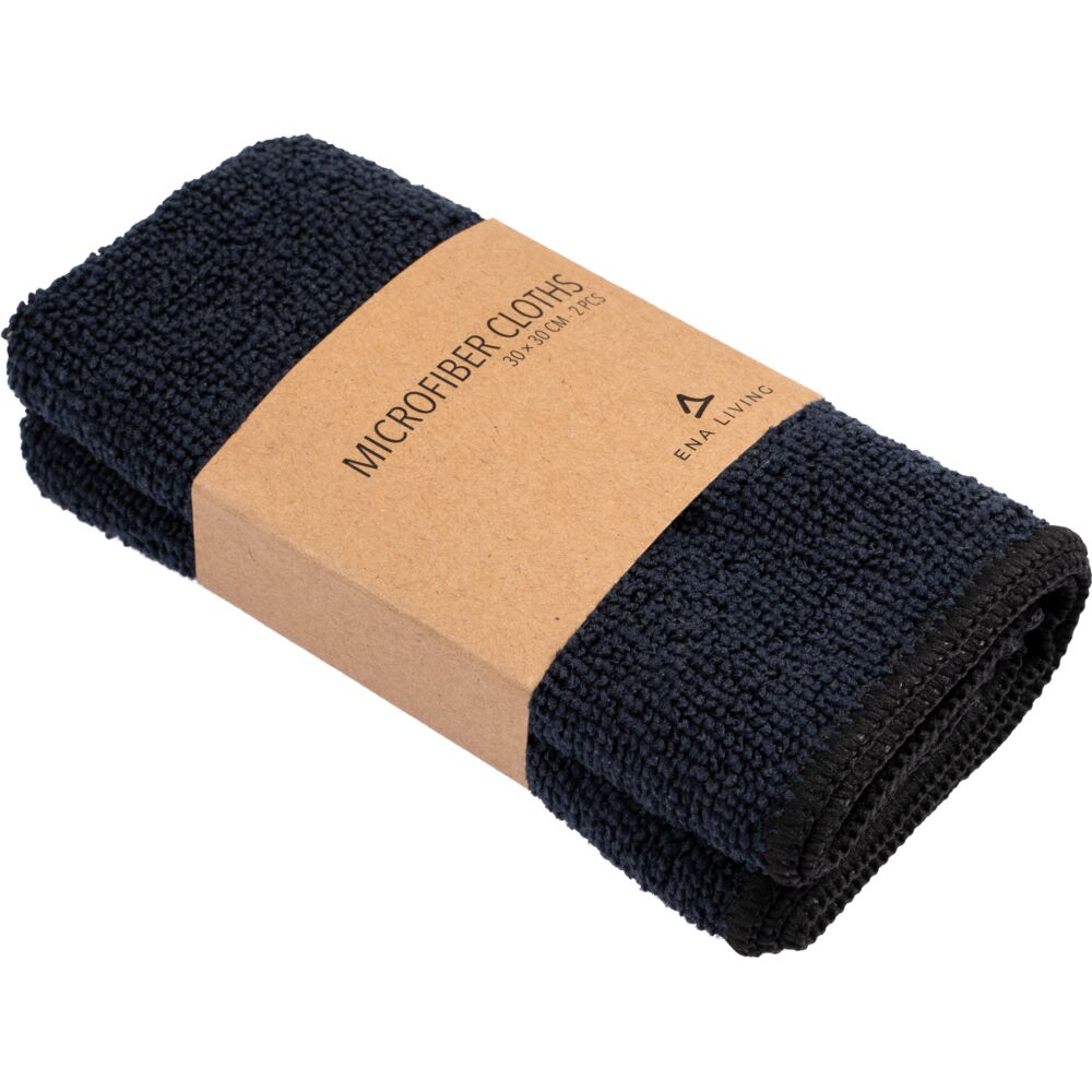 Rengøringsklud, Ena Living, 30x30cm, sort, mikrofiber