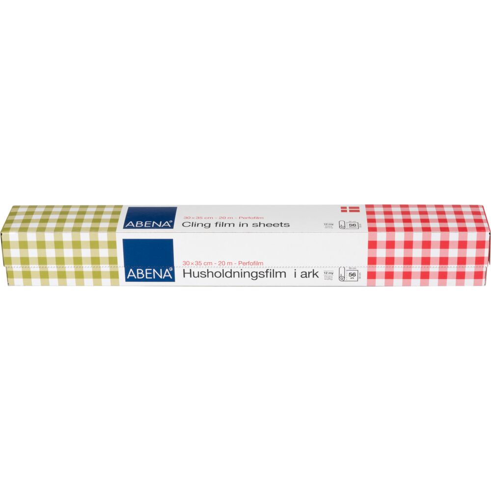 PE film, ABENA, 20m x 30cm, champagne, i ark, perforeret for hver 35 cm