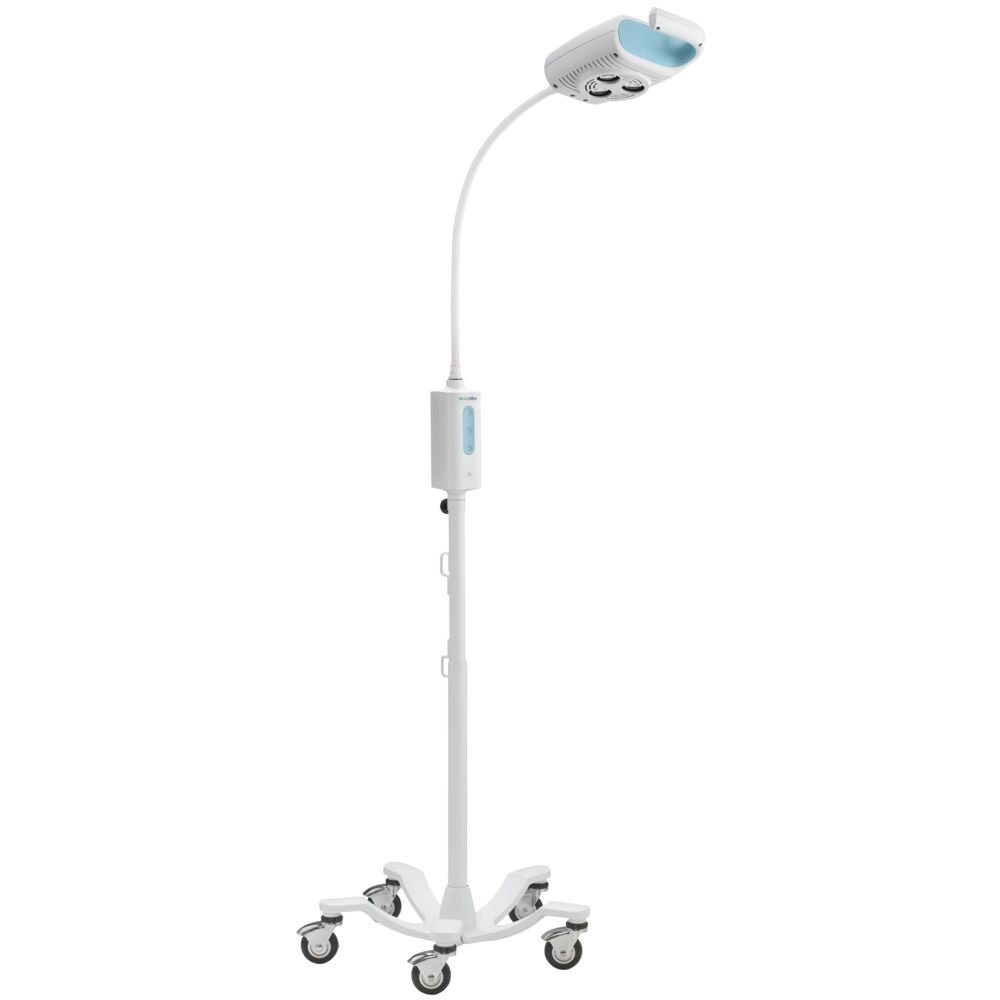 LED undersøgelseslampe, Welch Allyn GS600, 35,56x55,88x55,88cm, hvid, på rullestativ, 50.000 LUX