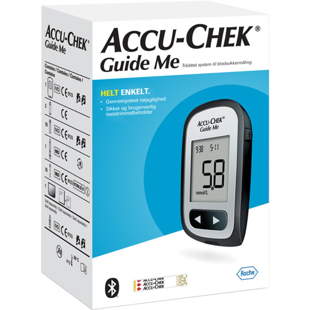 Startsæt, Accu-Chek Guide Me, blodsukkerapparat med BlueTooth