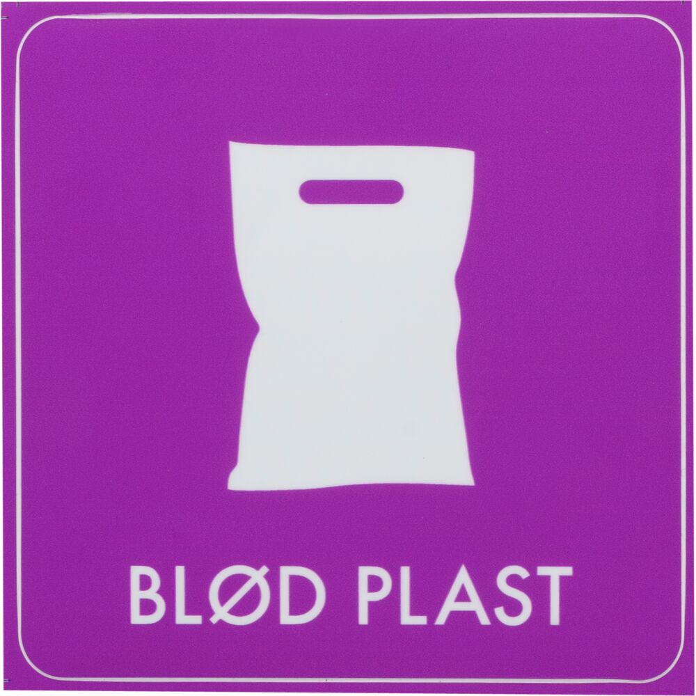 Piktogram, 12x12cm, lilla, folie, til blød plast, selvklæbende