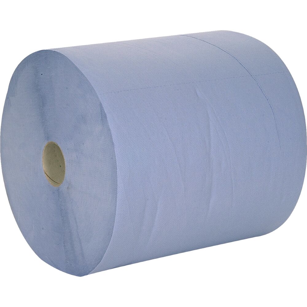 Værkstedsrulle, neutral, 2-lags, 360m x 36cm, Ø27cm, blå, nyfiber